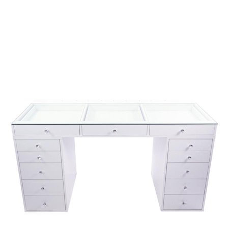 Impressions Vanity Desk Slaystaion Pro 2.0 Makeup Vanity Table with 5 Drawer Units Bundle and Makeup | Walmart (US)