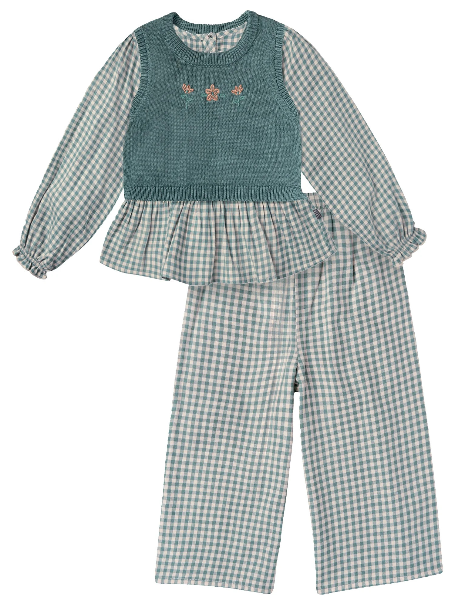 Modern Moments by Gerber Toddler Girl Outfit Set with Sweater Vest, 3-Piece, Sizes 12 Months - 5T | Walmart (US)