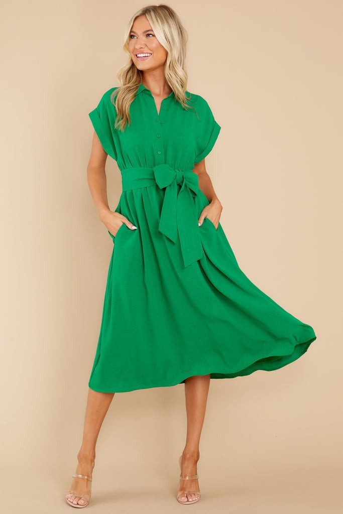 When You Arrive Green Midi Dress | Red Dress 