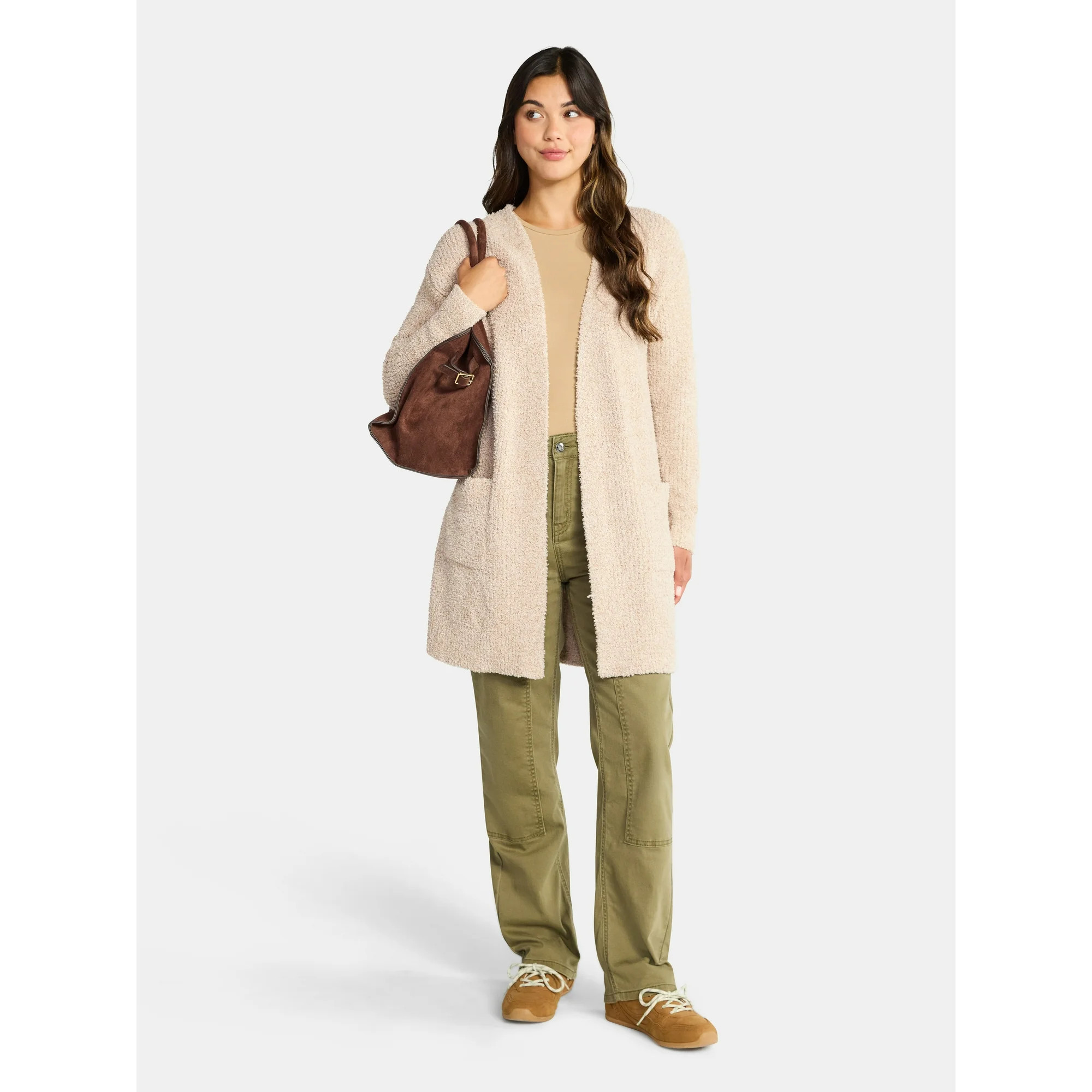 Time and Tru Women’s and Women’s Plus Super Soft Longline Cardigan Sweater, Lightweight, Size... | Walmart (US)