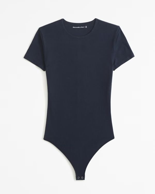 Cotton-Blend Seamless Fabric Tee Bodysuit | Abercrombie & Fitch (US)