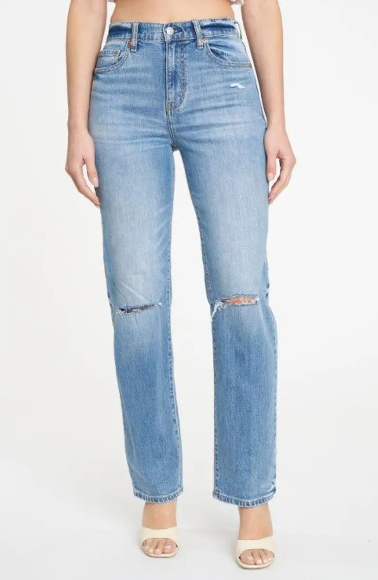 Sundaze Ripped High Waist Dad Jeans | Nordstrom
