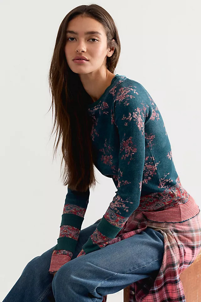 We The Free Easy Does It Printed Long Sleeve Tee | Free People (Global - UK&FR Excluded)
