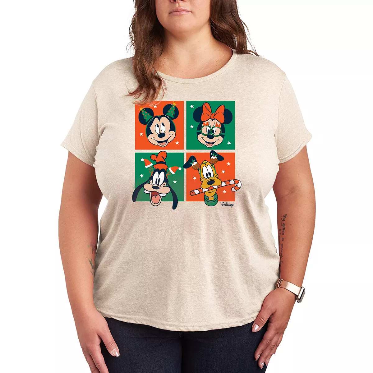 Disney's Mickey Mouse & Friends Plus Size Christmas Grid Graphic Tee | Kohl's