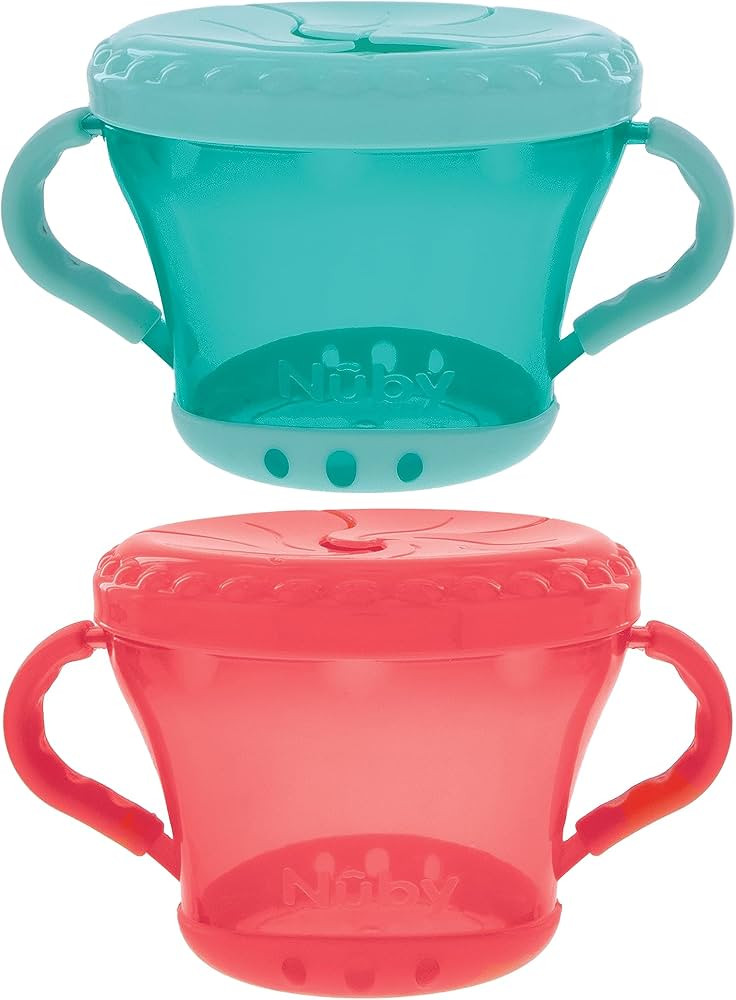Nuby 2 Pack Snack Keeper (Coral & Aqua) | Amazon (US)