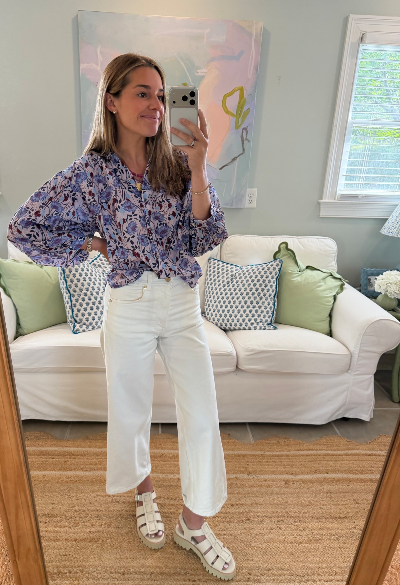Wearing an XS in top! Jeans 0 and shoes fit TTS - wearing my typical size - they are SO COMFORTABLE!! 