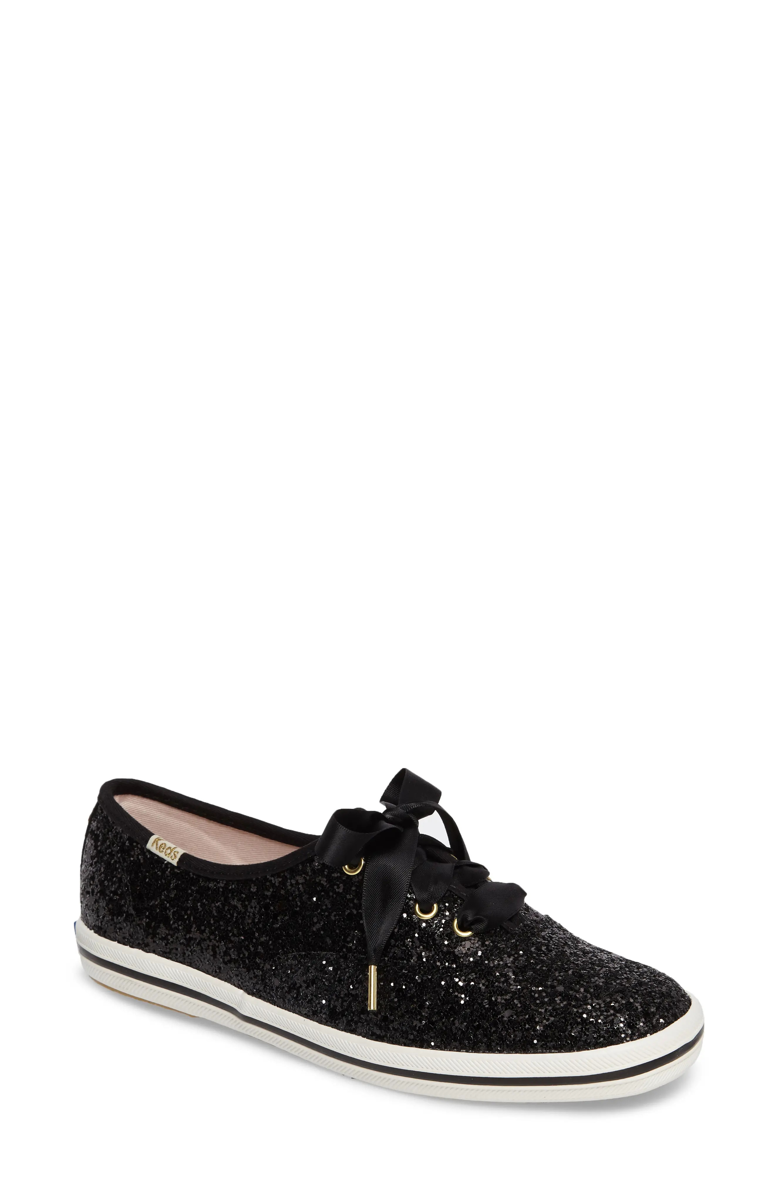 Keds(R) x kate spade new york glitter sneaker in Black at Nordstrom, Size 6 | Nordstrom