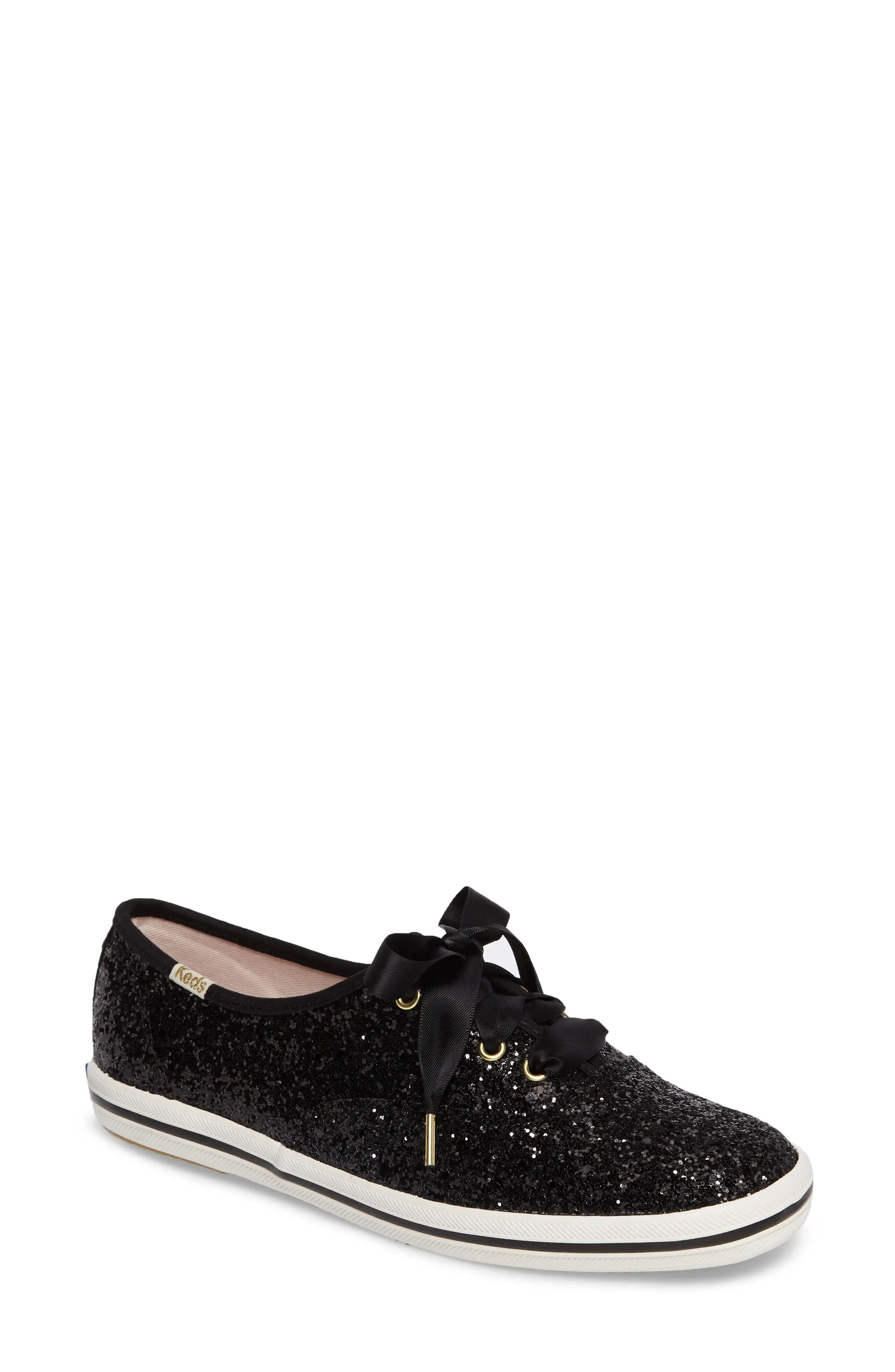 Women's Keds X Kate Spade New York Glitter Sneaker, Size 6 M - Black | Nordstrom