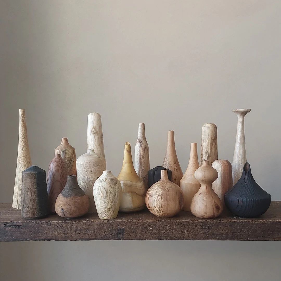 UNIQUE Wood Vase Minimalistic Wood Decorative Vase Shelf - Etsy.de | Etsy (DE)