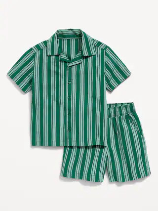 Striped Poplin Shirt and Shorts Set for Toddler Boys | Old Navy (US)