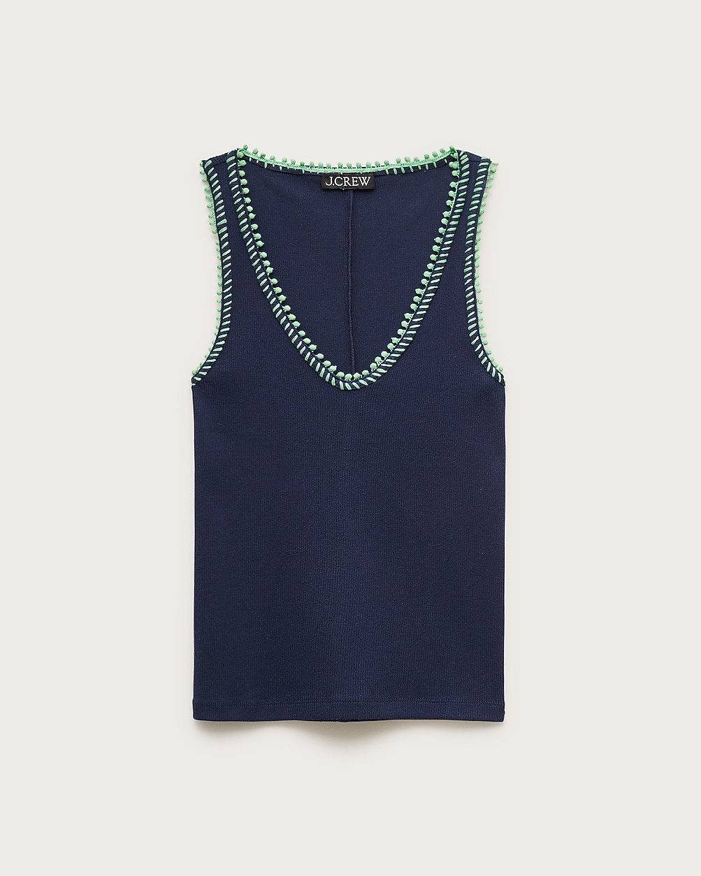 Perfect rib V-neck tank top with hand-stitched trim | J. Crew US