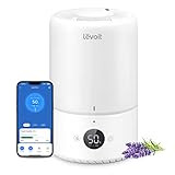 LEVOIT Smart Cool Mist Top Fill Humidifiers for Bedroom with Sensor, Auto Humidity Setting , APP & Voice Control, Essential Oil Diffuser, Ultra Quiet Operation, Super Easy Top Fill, 3L, White | Amazon (US)