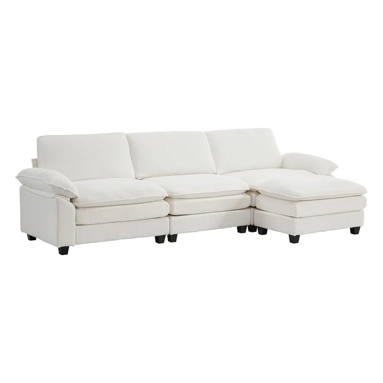 Capri 122" Oversized Sectional Couch, L Shaped Cloud Couch, Convertible Sofa Set for Living Room,... | Walmart (US)