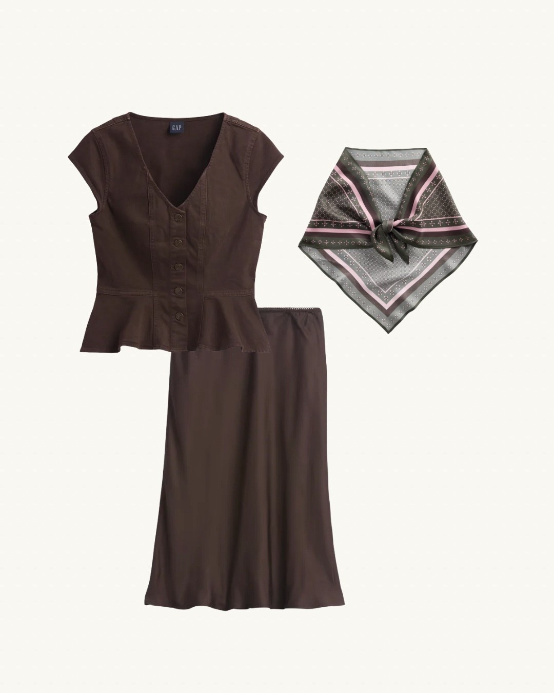 Sale alert! 40% off at Gap + 10% with code FAMILY. Love a brown skirt and top set with a cute silk bandana.

#LTKfall #LTKstyletip #LTKsale