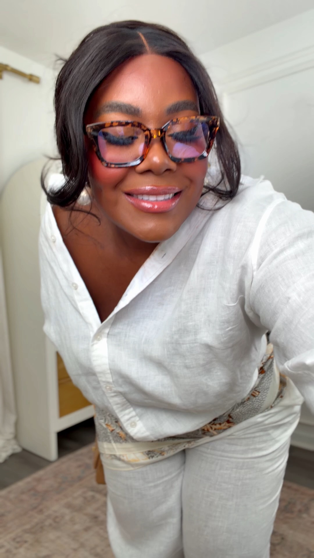 Linen to the office?! I say yes. Wearing a 3X in both pieces for oversized look. Pants have elastic waistband

#LTKPlusSize #LTKSaleAlert