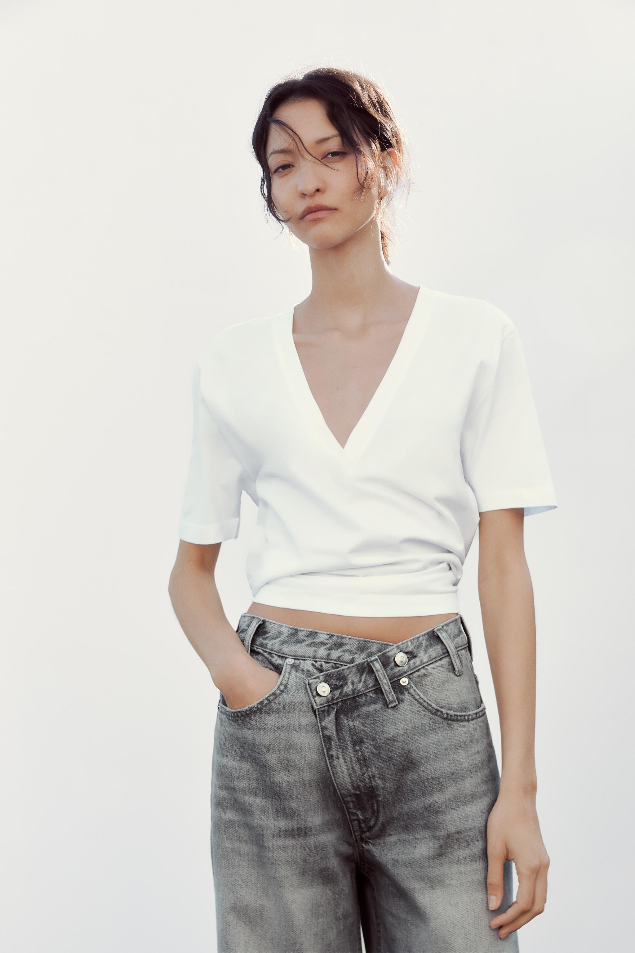 JEANS TRF BAGGY CINTURA INCROCIATA VITA MEDIA | Zara IT