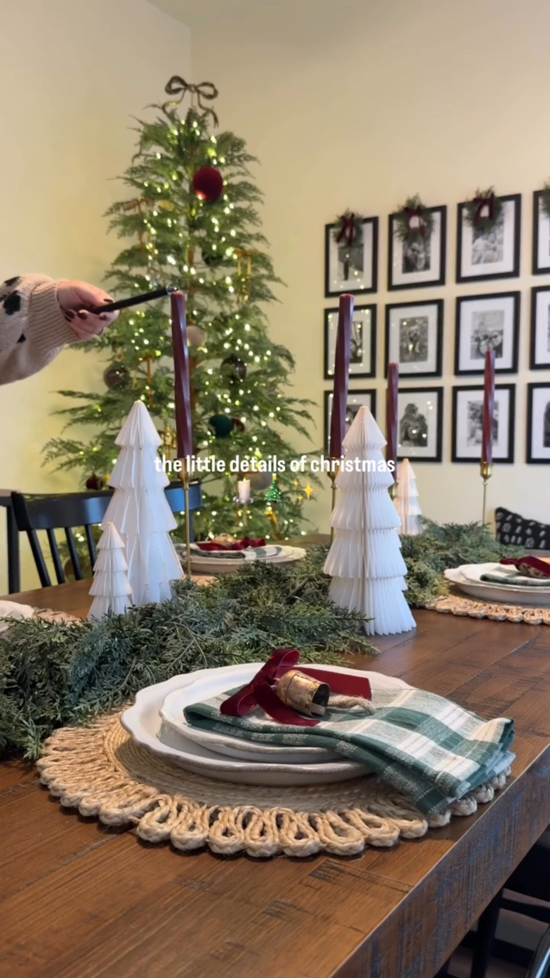 Adding the final touches to my Christmas tablescape and I’m so glad I went with the small plate layer + a ribbon and bell — it really brought everything together.🤎

The table now has that cozy, classic holiday feel I was hoping for… sometimes it truly is the smallest details that finish the space.

I love taking my time with holiday decorating and letting things evolve instead of rushing the process.✨



#LTKHoliday #LTKHome #LTKSeasonal