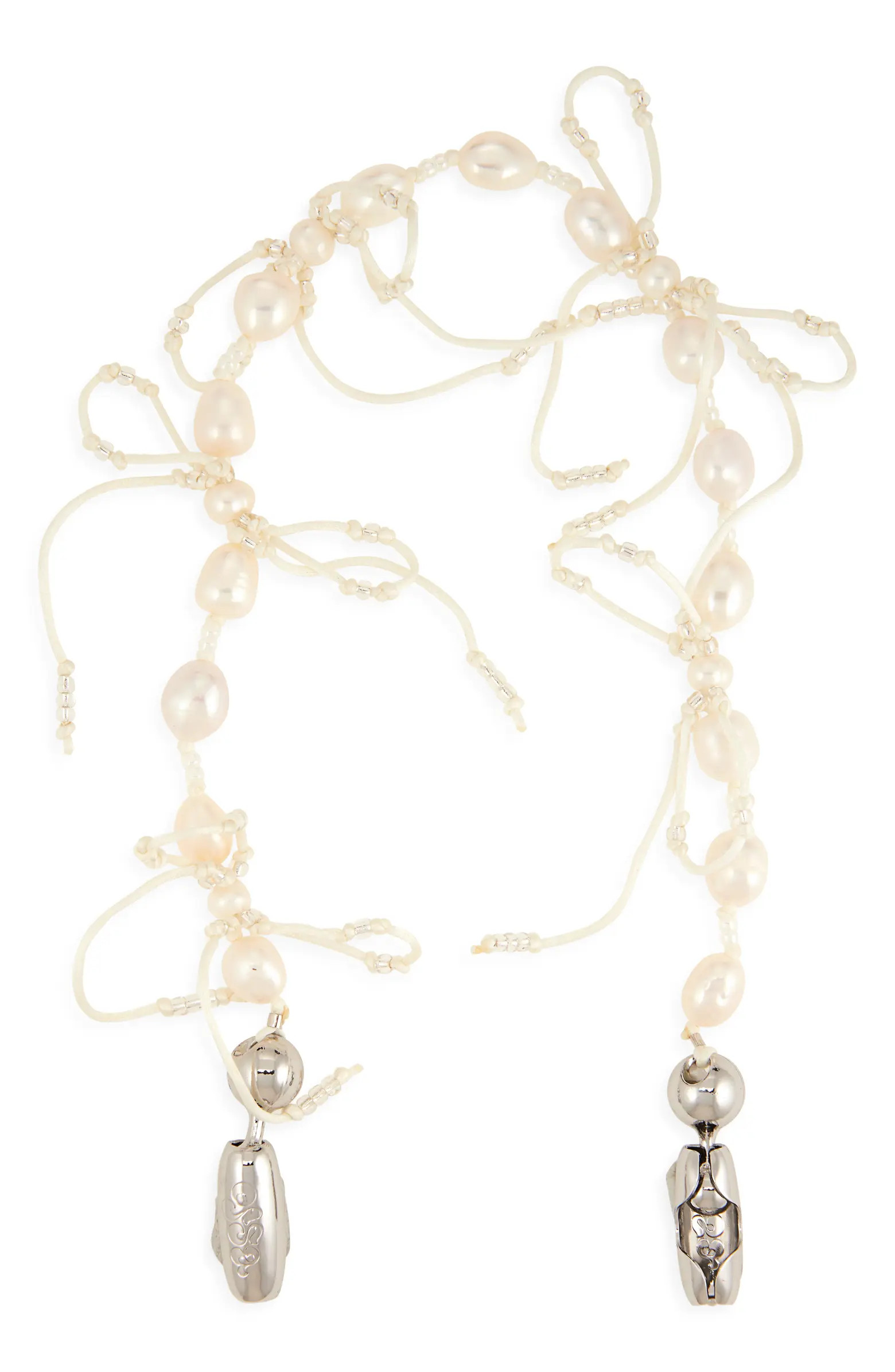 ossa Freshwater Pearl & Bow Wrist Strap for iPhone Case | Nordstrom | Nordstrom