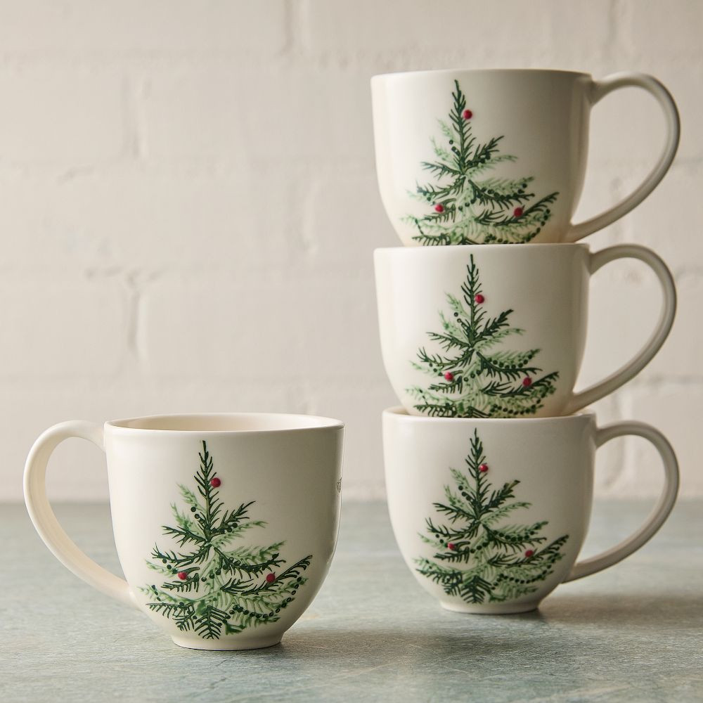 Tannenbaum Holly Stoneware Mug Sets | West Elm (US)