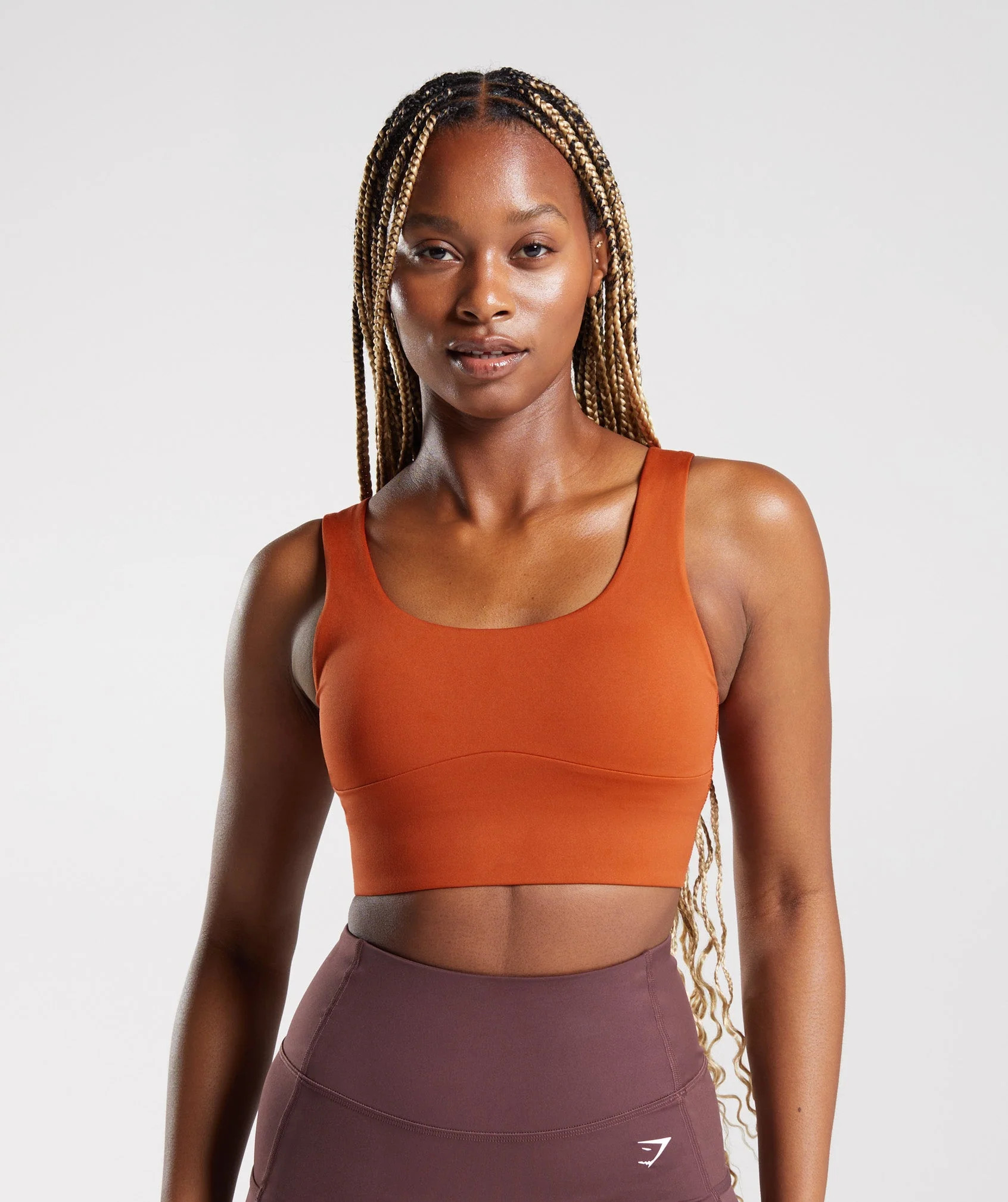 Gymshark Longline Sports Bra - Brick Red | Gymshark US