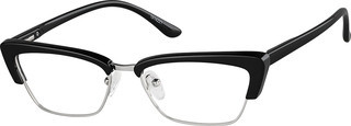 Zenni Women's Retro Browline Prescription Glasses Black Mixed Full Rim Frame | Zenni Optical (US & CA)