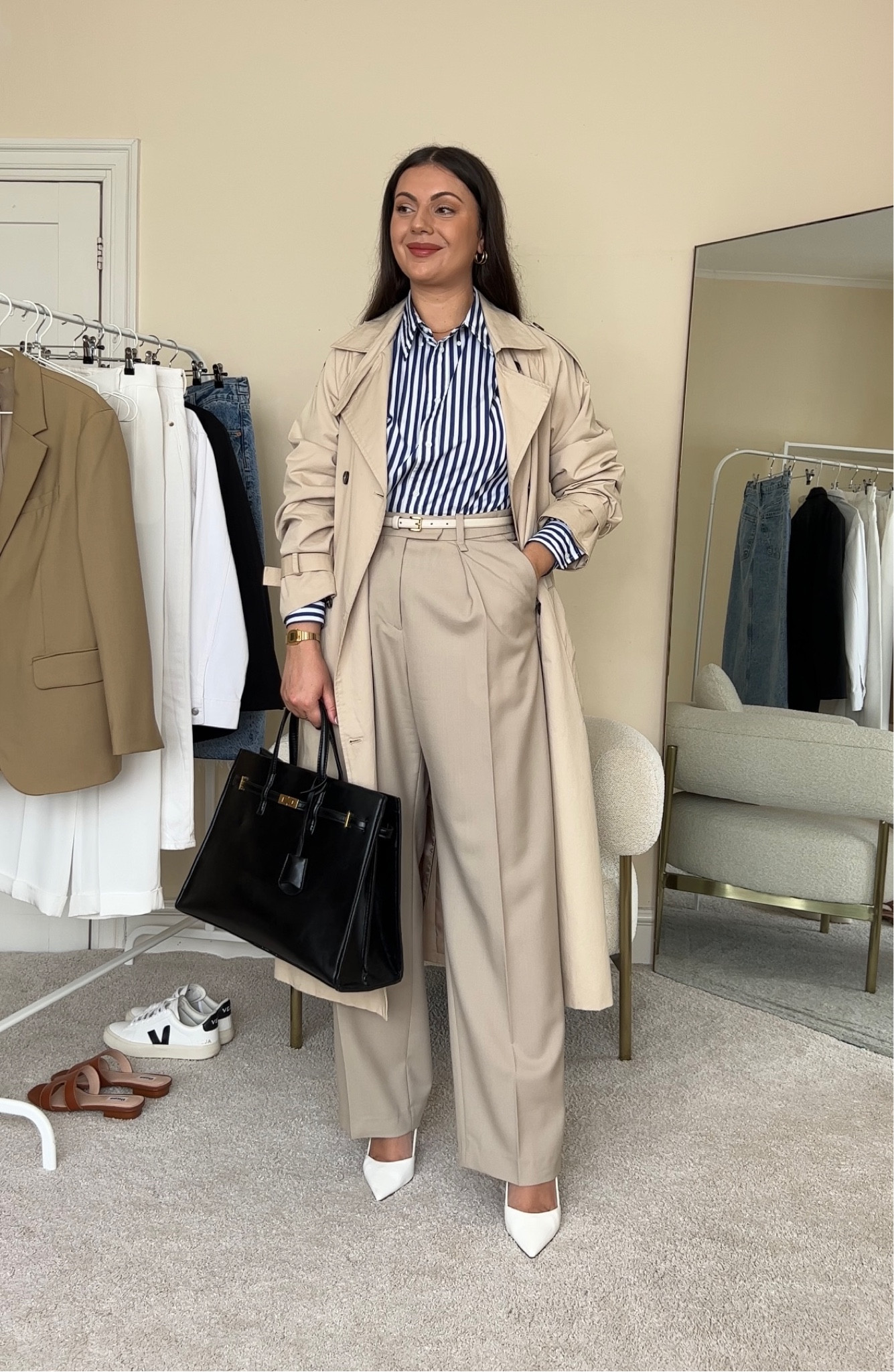STYLING SPRING STAPLES: the striped shirt. Work/office outfit.

Shirt is from Ralph Lauren, I’m wearing size S.
Trousers are from Arket, I’m wearing size UK12.
Bag is Mango.
Trench coat is from NastyGal, I’m wearing size S.

I’ve linked similar options for items that are no longer available.

#LTKeurope #LTKunder100 #LTKstyletip
