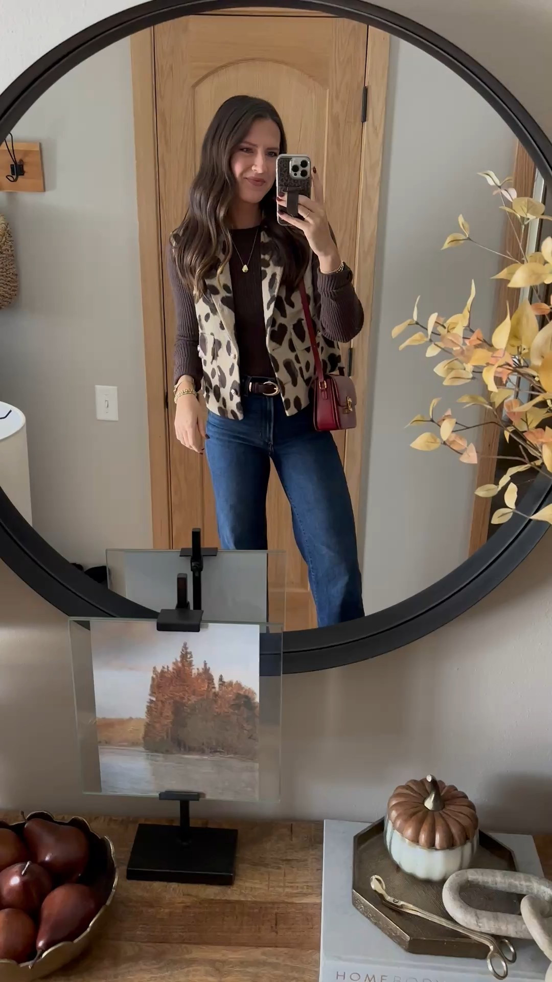 Today’s church outfit 

Long sleeve - small tall 
Vest - small
Jeans - size 26 