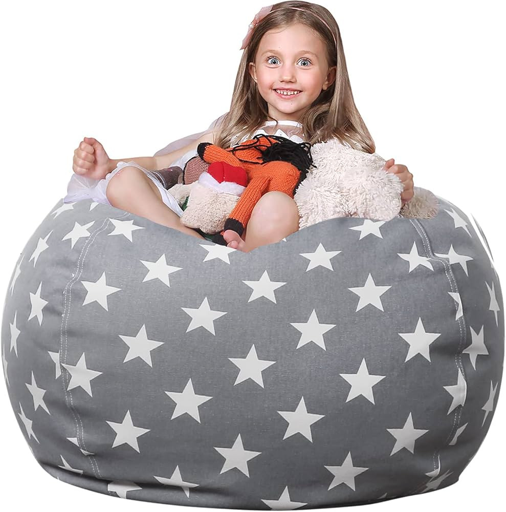 Wekapo Stuffed Animal Storage Bean Bag Chair Cover for Kids | Stuffable Zipper Beanbag for Organi... | Amazon (US)