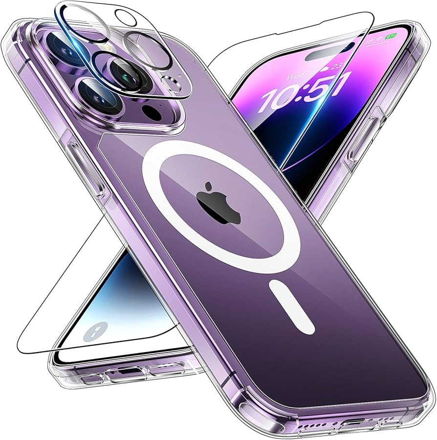 TAURI Magnetic for iPhone 14 Pro Max Case Clear, Compatible with Magsafe [Yellowing Resistant] wi... | Amazon (US)