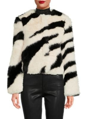 Zebra-Print Faux Fur Jacket | Saks Fifth Avenue OFF 5TH