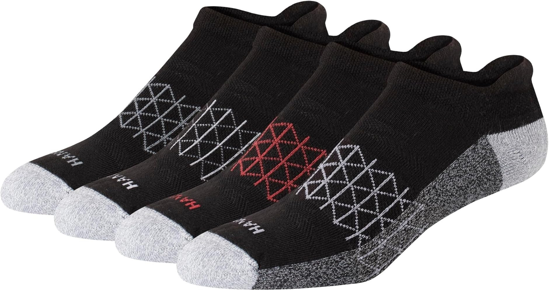 Hanes Men's Absolute Active Cushioned Heel Shield Moisture Wicking Socks (4-Pack) | Amazon (US)