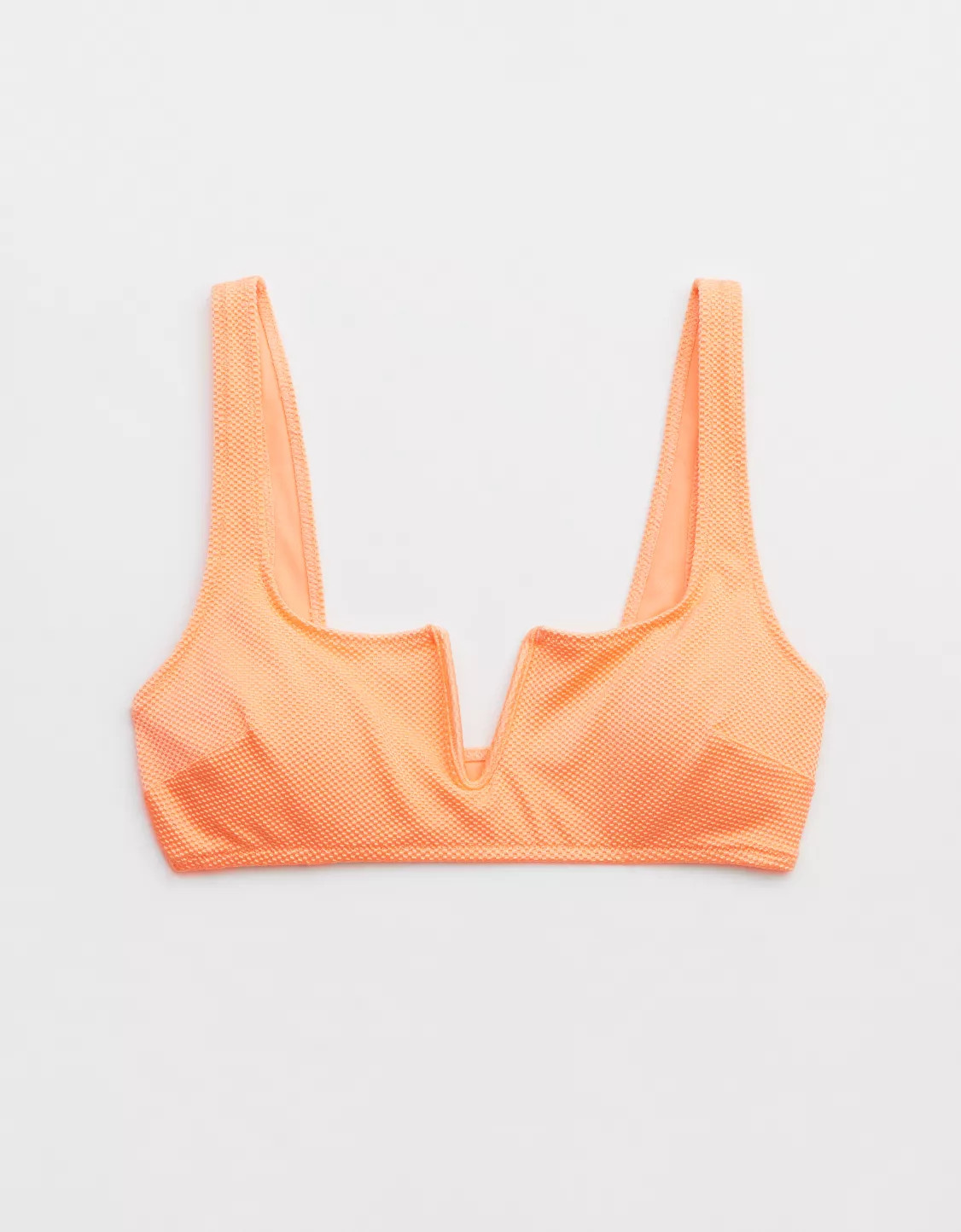 Aerie Shine Pique V Wire Scoop Bikini Top | Aerie