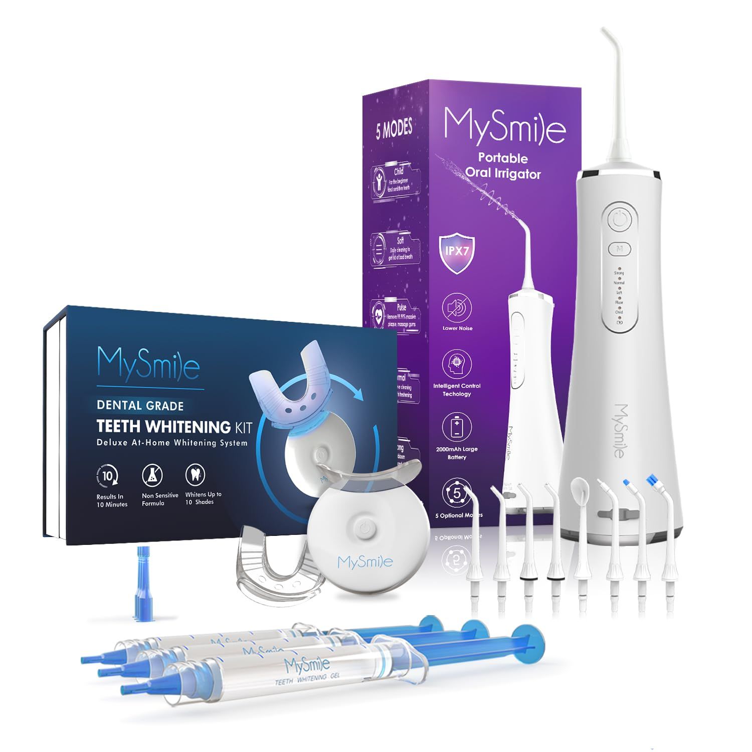 MySmile Teeth Whitening Kit with LED Light and LP211 Cordless Advanced Water Flosser Combo | Amazon (US)