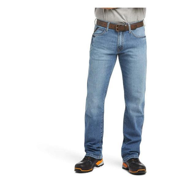 Men's Ariat Rebar M4 DuraBasic Relaxed Fit Bootcut Jeans Blue Haze 32 34 | Scheels Sports
