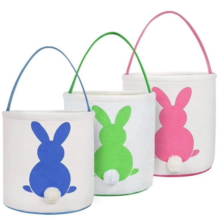 TENCE 3Pcs Kids Easter Bunny Basket Egg Bags With Ruffled for children Gift Toys | Walmart (US)