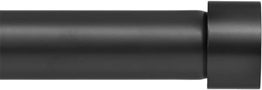 Ivilon Drapery Window Curtain Rod - End Cap Style Design 1 Inch Pole. 28 to 48 Inch Color Black | Amazon (US)