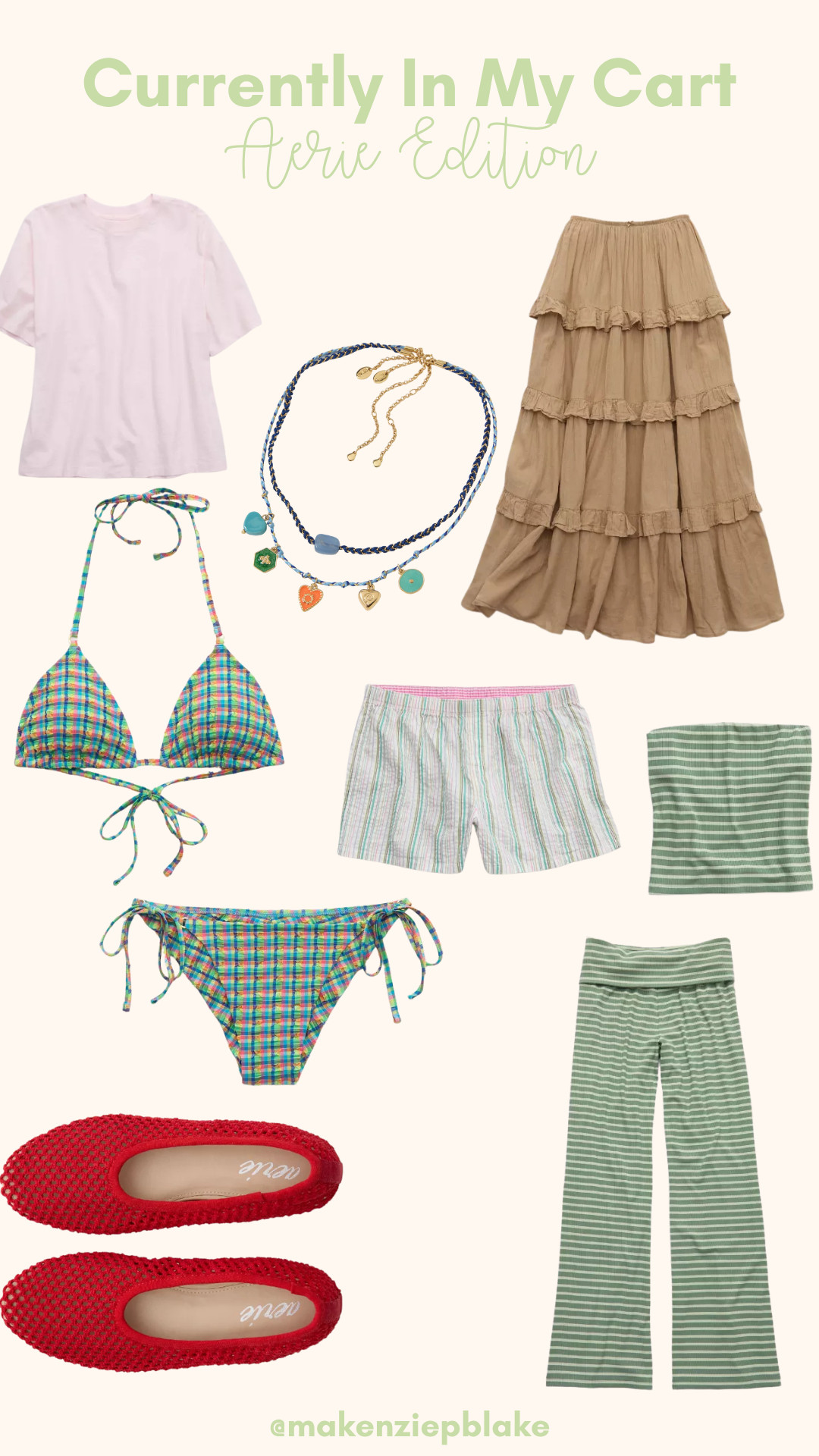 currently in my cart lately: pieces that feel easy, colorful, and perfect for warmer days ahead ✨

I’ve been gravitating toward relaxed stripes, lightweight layers, fun swim sets, and simple accessories that can mix into everyday outfits or travel looks. these are the kinds of pieces that make summer styling feel effortless but still put together.

sharing everything from this edit here 

 #LTKxAerie #LTKMothersDay #LTKSeasonal