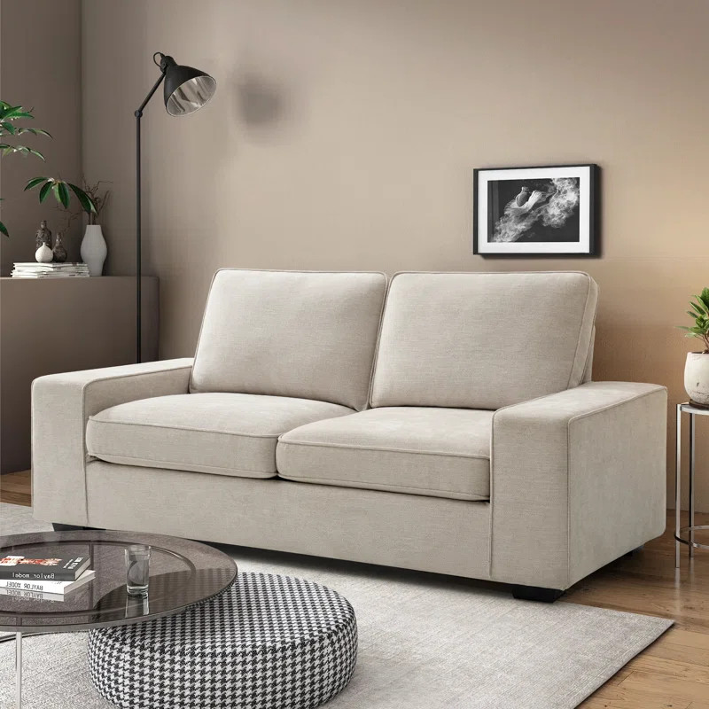 Latitude Run® Vroni 71.6'' Upholstered Chenille Loveseat Square Arms Sofa Modern Style Couch wit... | Wayfair North America