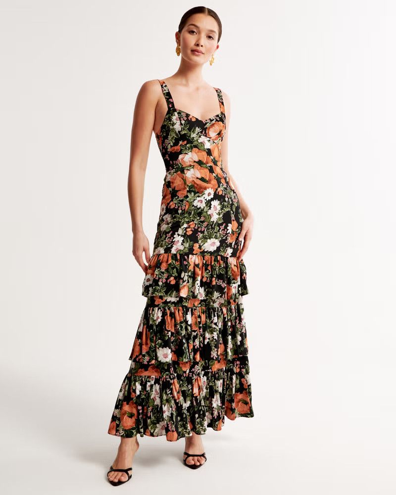 Women's Ruffle Tiered Maxi Dress | Fall Wedding Guest Dress | Abercrombie  | Abercrombie & Fitch (US)