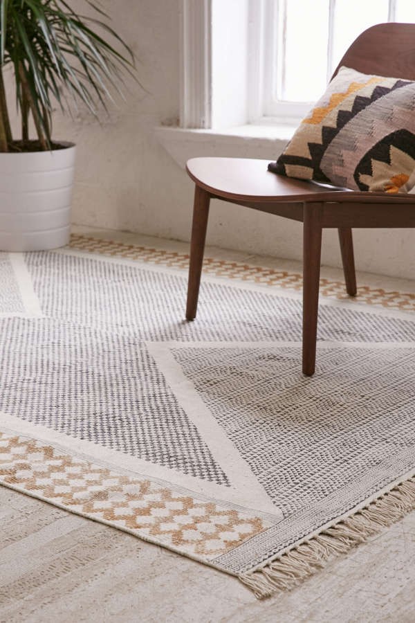 Calisa Block Printed Rug | Urban Outfitters US