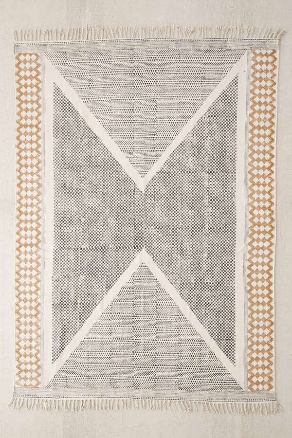 Calisa Block Printed Rug | Urban Outfitters US