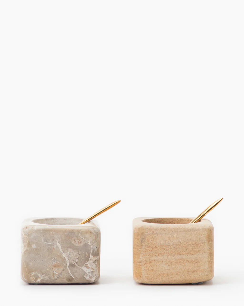 Sandstone Pinch Pot with Brass Spoon | McGee & Co.