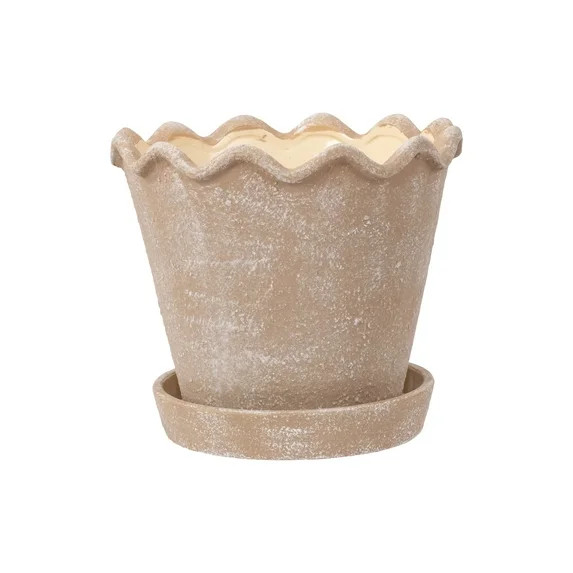 My Texas House 8 inch Ceramic Wave Planter, Brown | Walmart (US)