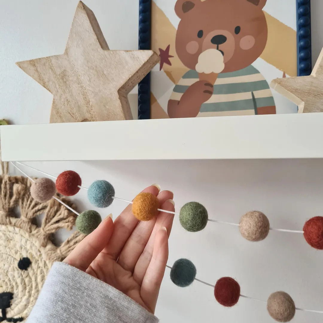 Boho Jungle Felt Ball Garland: Nursery Playroom Decor - Etsy UK | Etsy (Global)