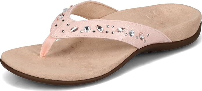 Vionic Women's Rest Lucia Flip-flop - Rhinestone Toe-post Sandals with Concealed Orthotic Arch Su... | Amazon (US)