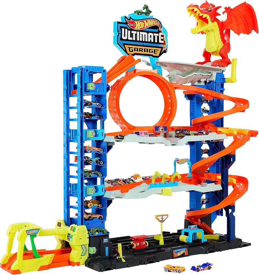 Hot Wheels City Toy Car Track Set Ultimate Garage with 2 Die-Cast Toy Cars & Car-Eating Dragon, S... | Amazon (US)