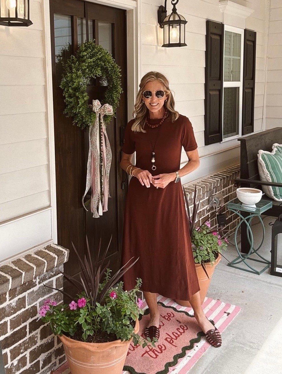 If I didn’t physically purchase this dress from Walmart, I wouldn’t believe that’s where it’s from. It is such a beautiful basic for my fellow teachers, or ladies who want a casual dress that is 100% work approved. It is only $17, and it comes in a variety of colors in sizes XS to 4X. 
 Short sleeve cotton midi dress, fall dress

#LTKOver40 #LTKWorkwear #LTKSeasonal