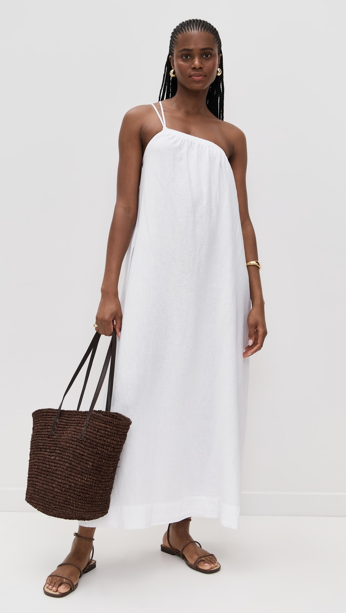 Stateside Linen Asymmetric Tie Maxi Dress | Shopbop | Shopbop