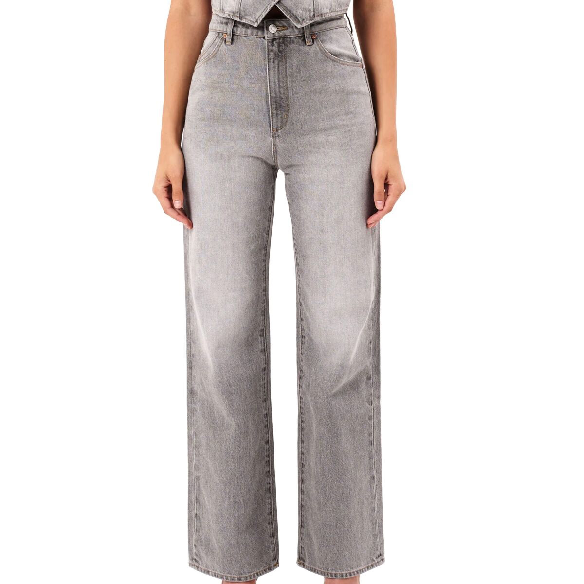 Rolla's Heidi High-Rise Wide-Leg Pant - Women's Stone Grey, 30 | Backcountry