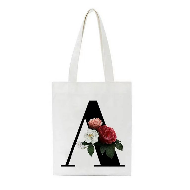 Herrnalise Home Storage Clearance Personalised Initial Tote Bag Floral Watercolour Gift For Her L... | Walmart (US)